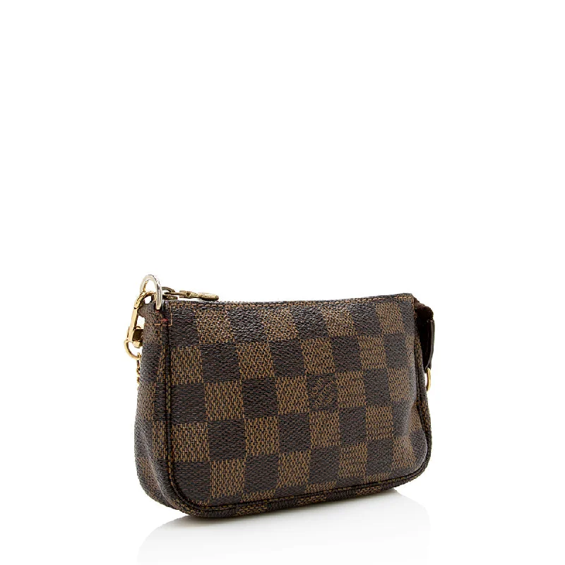 Ladies Louis Vuitton Capucines bags with gold - toned hardwareLouis Vuitton Damier Ebene Mini Pochette Accessoires (17365)