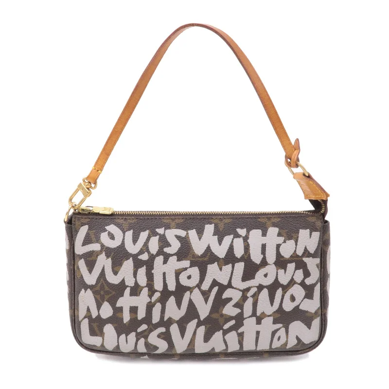 Louis Vuitton handbags with a metal - framed clasp for durabilityAuthc Louis Vuitton Monogram Graffiti Pochette Accessoires Pouch M92192