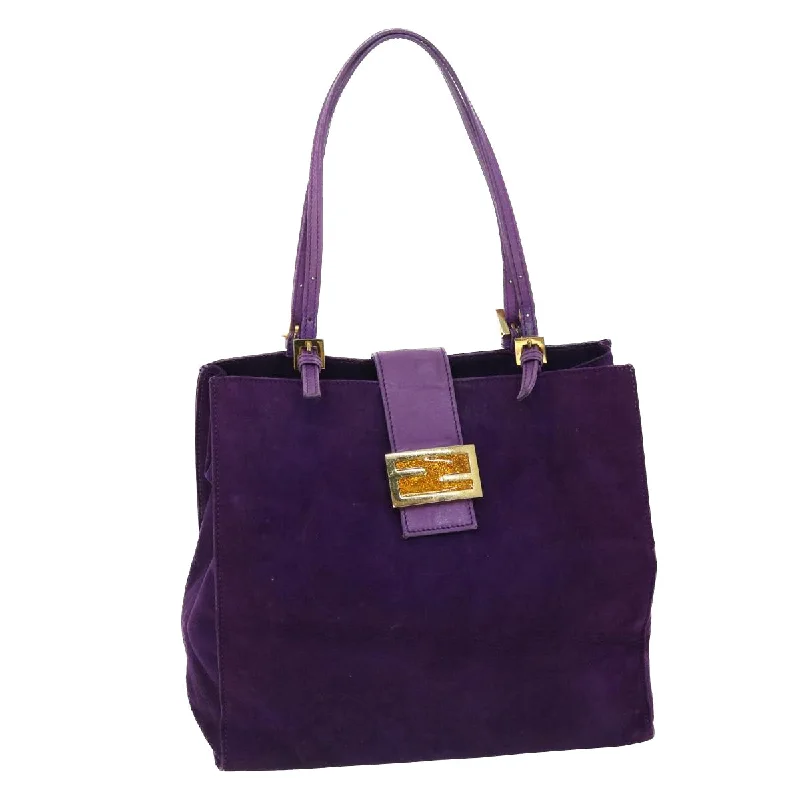 Fendi crossbody bags with a detachable wallet on chain for a hands - free wallet optionFENDI Shoulder Bag Suede Purple  bs8035