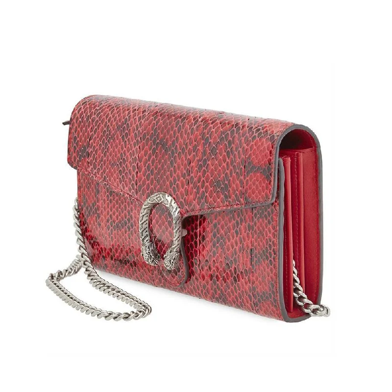 Gucci Dionysus bags for women with tiger - head claspsGucci 401231 0416 Dionysus Women's Red Exotic Snake Skin Shoulder Bag (GG2066)