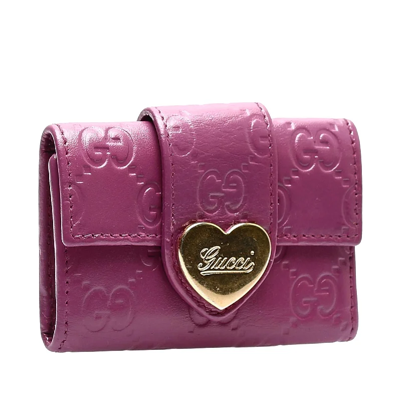 Women Gucci bags with a front - zip pocket for small itemsGucci Guccissima Heart Key Holder (28953)