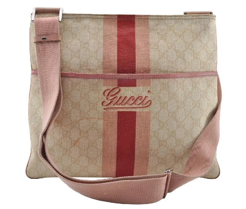 Gucci backpacks for women with a multi - pocket designAuthentic GUCCI Joy Line Shoulder Cross Bag GG PVC Leather 189816 White 4147I