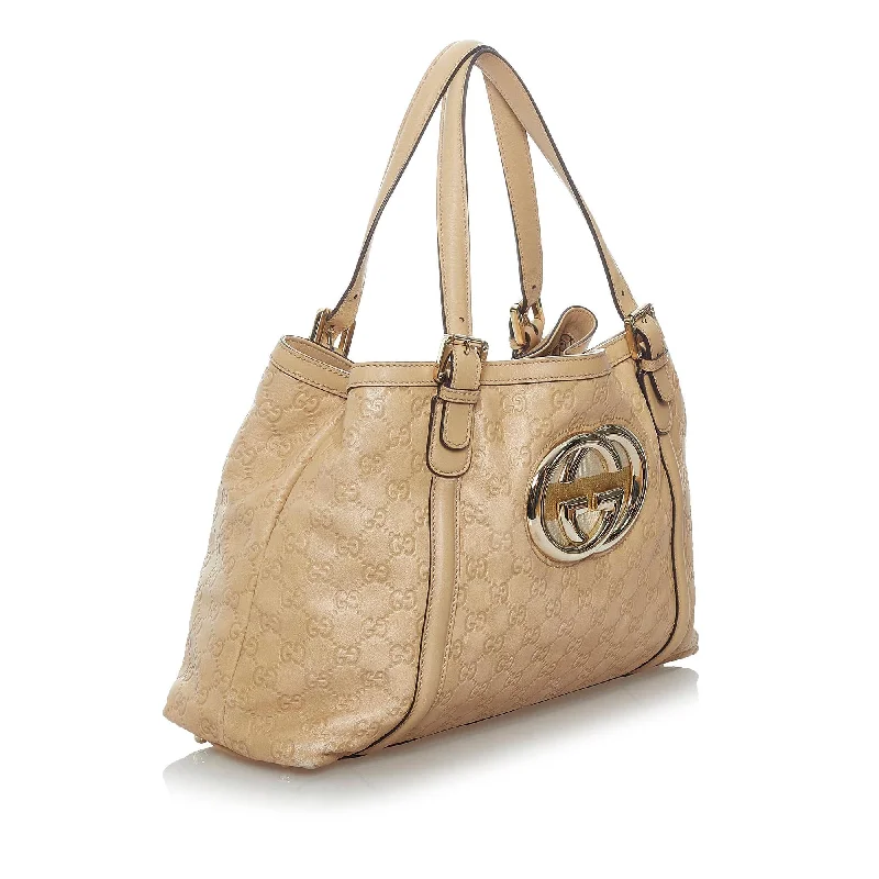 Women Gucci bags with a zippered interior pocketGucci Guccissima Britt Tote Bag (29815)