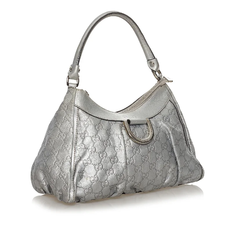 Ladies Gucci shoulder bags with a magnetic - closure flapGucci Guccissima Abbey D-Ring Shoulder Bag (33467)