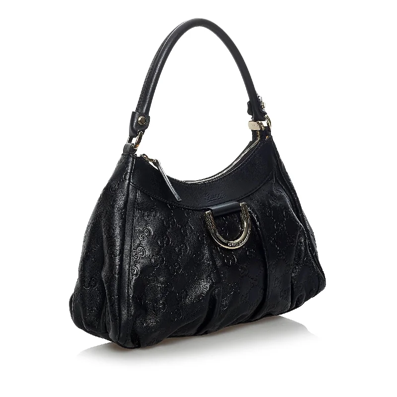 Women Gucci backpacks with a luxurious leather finishGucci Guccissima Abbey D-Ring Shoulder Bag (33707)