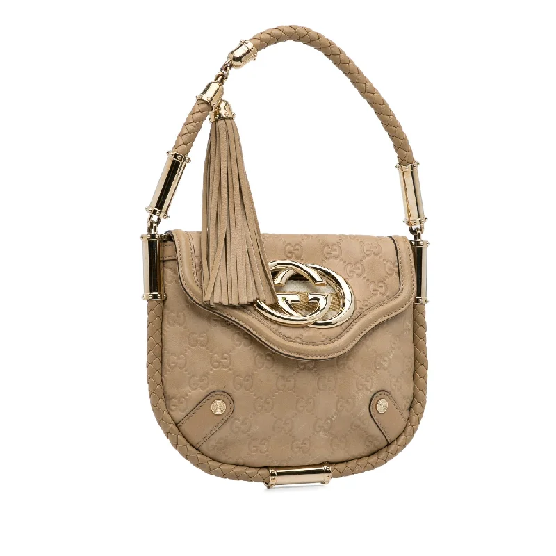 Women Gucci bags with a detachable mobile phone holderGucci Guccissima Britt Shoulder Bag (FQ733L)