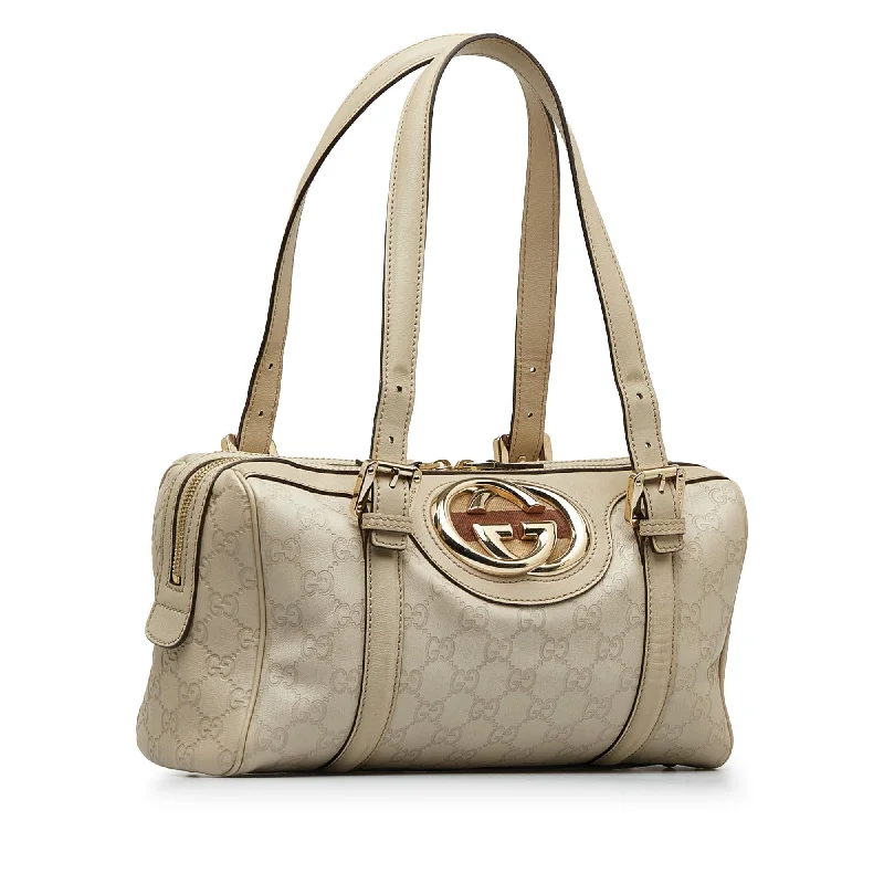 Ladies Gucci shoulder bags with a single - handle designGucci Guccissima Britt Boston (BjhxhI)