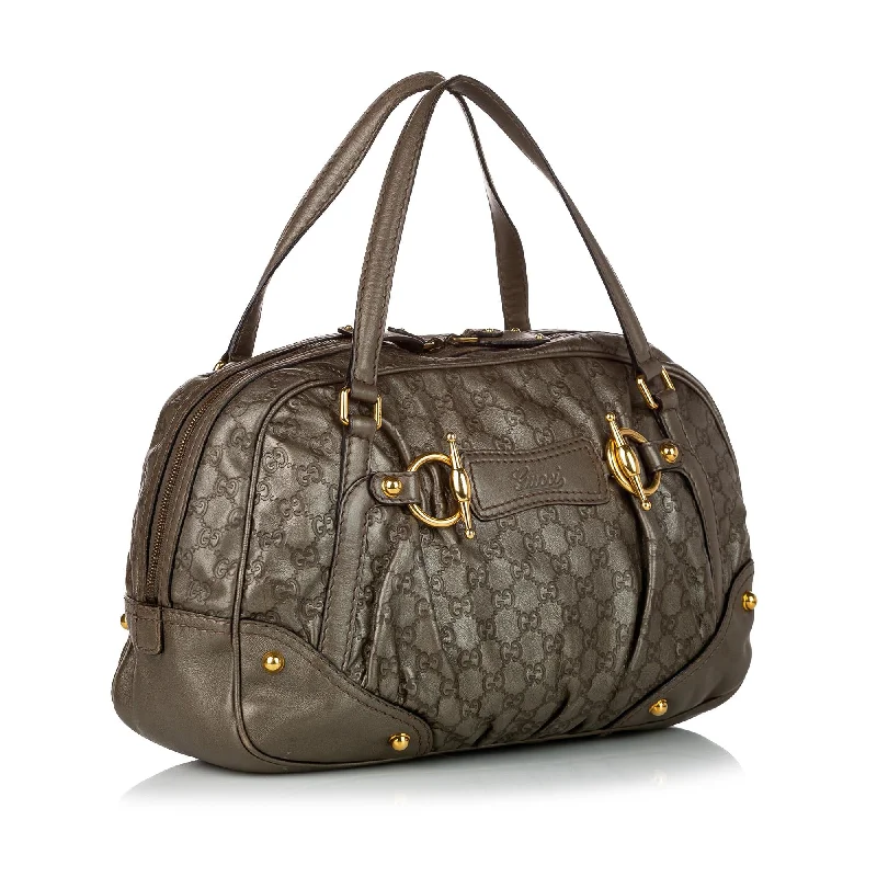 Gucci backpacks for women with a sleek silhouetteGucci Guccissima Jockey Boston Bag (30176)