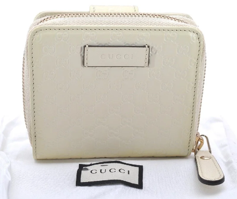 Gucci crossbody bags for women with adjustable leather strapsAuthentic GUCCI Micro GG Guccissima Bifold Wallet Leather 449395 White 4100I