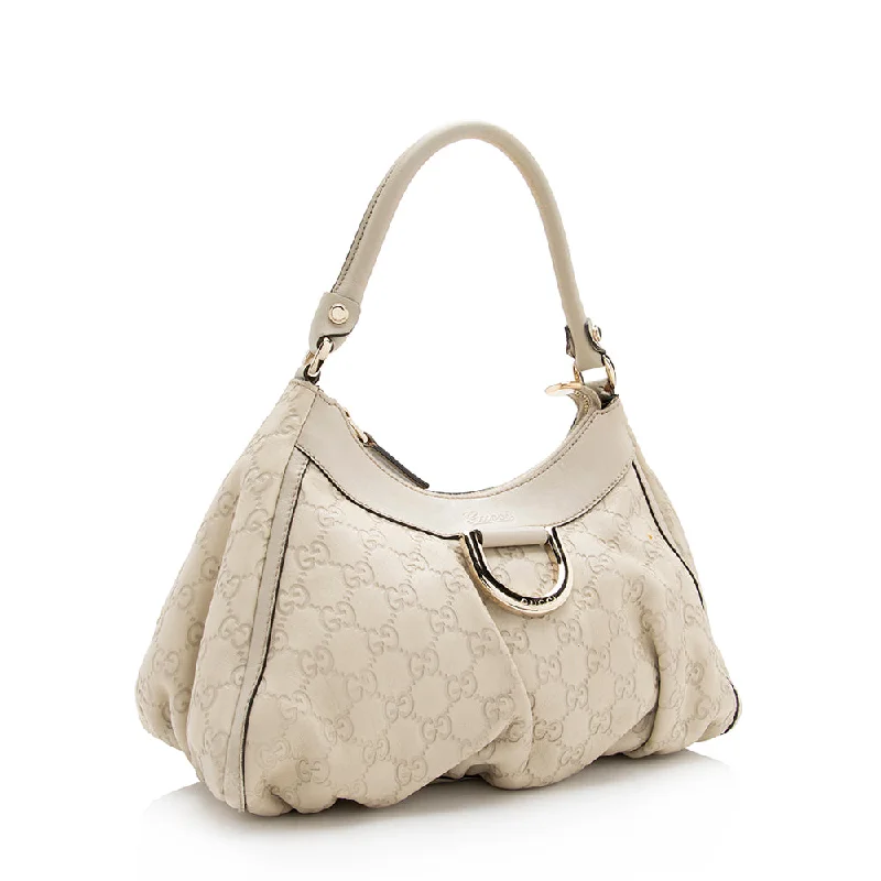 Gucci handbags for women with a metal - framed claspGucci Guccissima Leather D Ring Small Hobo - FINAL SALE (15166)