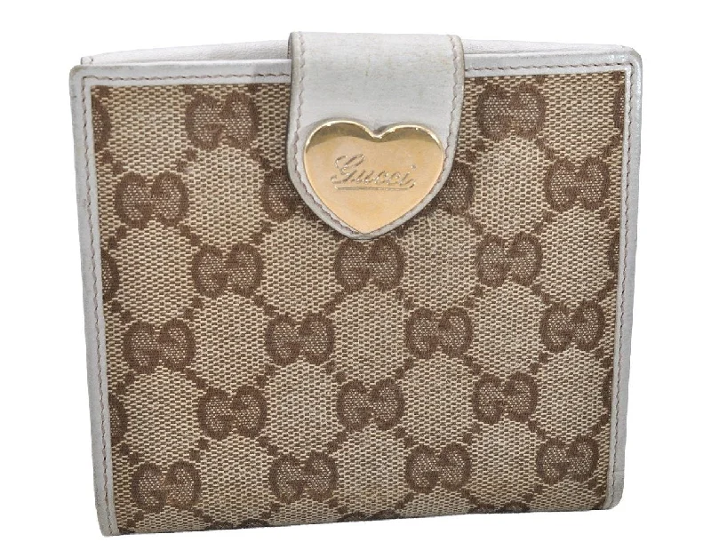 Women Gucci Sylvie bags with a leather - wrapped handleAuthentic GUCCI Heart Bifold Wallet Purse GG Canvas Leather 203549 Brown 4065I